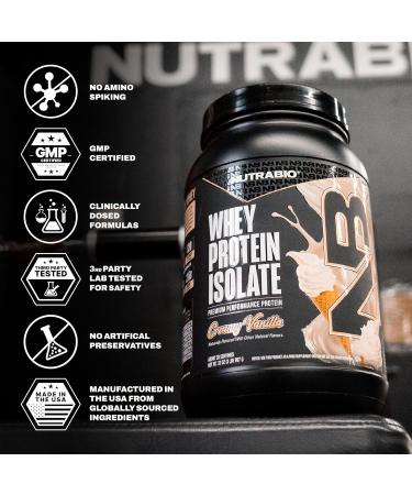 NutraBio 100% Whey Protein Isolate Protein Powder, 25g Protein with Complete Amino Acid Profile, Non-GMO, Soy & Gluten Free, Low Carb, Low Calorie Whey Protein Powder, Creamy Vanilla, 2 Lbs Vanilla 2 Pound (Pack of 1) - Buy Online on GoSupps.com