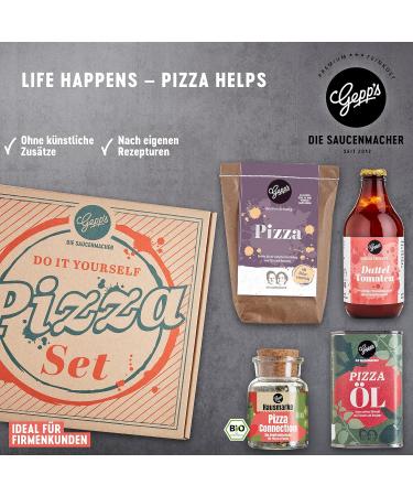 Gepp's Delicatessen DIY Pizza Gift Set | Crispy Neapolitan Pizza with Authentic Dough Cherry & Date Tomato Sauce Pizza Oil & Organic Seasoning - Buy Online on GoSupps.com