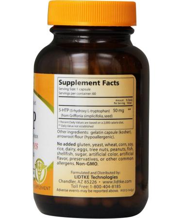Buy Lidtke Technologies 5-HTP Capsules - 60 Count Unflavored Diet Supplement | International Shipping - Buy Online on GoSupps.com