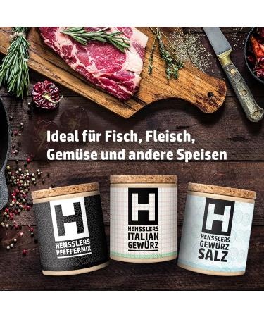 Premium HENSSLERS 3-Piece Starter Set: Salt Pepper & Italian Spice for Gourmet Cooking International Shipping Available - Buy Online on GoSupps.com
