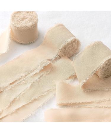 JEDIA Chiffon Ribbon Set for Gift Wrapping & Wedding Decor - 3 Rolls Champagne Beige Ribbon - 1.5 x 7Yd per Roll - Ideal for Bouquets, Invitations & DIY Crafts - Buy Online on GoSupps.com