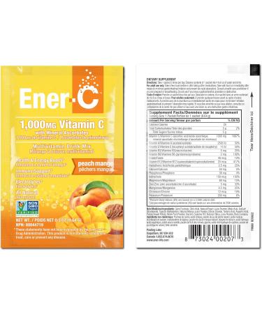 Ener-C Multivitamin Drink Mix - Vitamin Packets for Water Electrolytes Powder Packets Vitamin Drink Mix Hydration Liquid Mix Immune Booster for Adults Healthy Energy - Peach Mango 60 Count - Buy Online on GoSupps.com