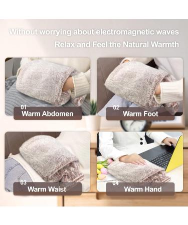 Obqo 2L Hot Water Bottle with Cosy Fluffy Cover - Natural Rubber Hot Water Bag for Sleep, Feet Warmer - Pink Hand-in Cover, Perfect Gift for Women & Kids - Buy Online on GoSupps.com