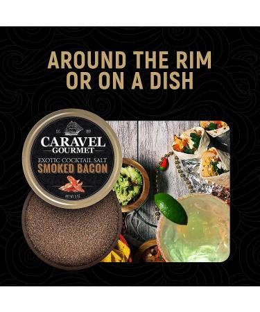 Caravel Gourmet Smoked Bacon Cocktail Salt 5oz - All Natural Bacon Salt for Bloody Marys and Margaritas - Buy Online on GoSupps.com