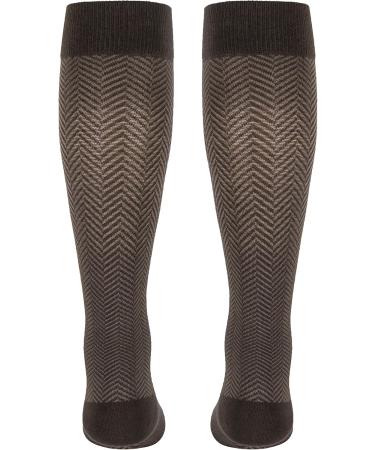 Men's X-Large Herringbone Cotton Socks 15-20 mmHg - Brown | Comfortable Compression Socks for All-Day Wear - Buy Online on GoSupps.com