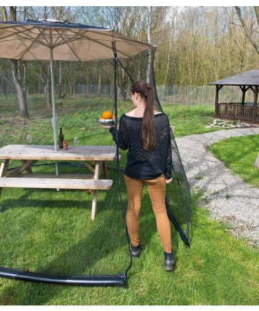 Infactory Moskitonetz Umbrella - Premium Mosquito Net for Parasols (330x250 cm) | 220 Mesh Black Mosquito Protection - Buy Online on GoSupps.com