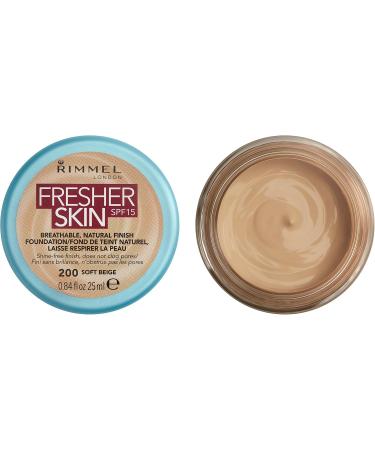 Rimmel London Fresher Skin SPF 15 Breathable Natural Finish Foundation - 200 Soft Beige - Buy Online on GoSupps.com