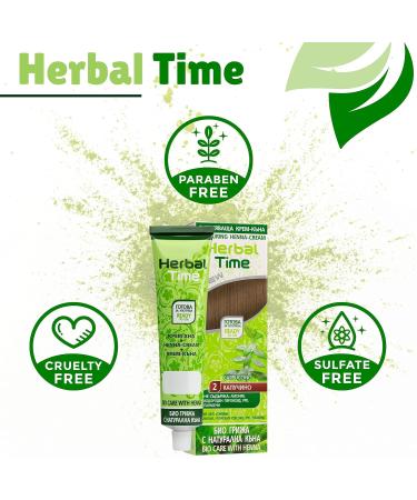 Herbal Time Henna Cappuccino N 2 Coloring Cream with Nettle Extract - 75ml | Gray Hair Cover & Temporary Dye | Ammonia, Sulfates, Parabens Free - Buy Online on GoSupps.com