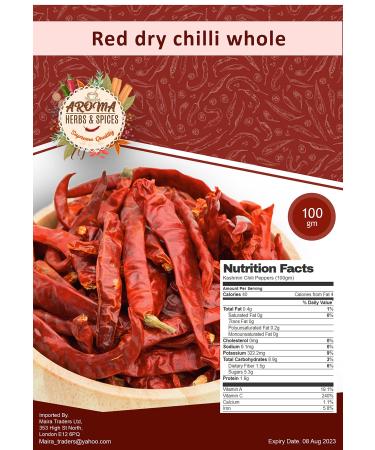 Dry red Chilli Whole | Red Chilli Whole | 100gm | 100% Natural