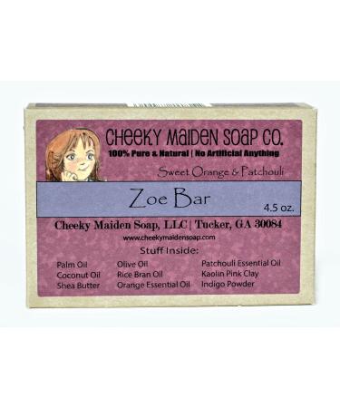 Zoe Soap - 100% Natural Handmade Saponified Oils | Sustainable Palm Coconut Shea Butter | Patchouli & Orange Essential Oils | 4.5 oz Made in USA - Buy Online on GoSupps.com