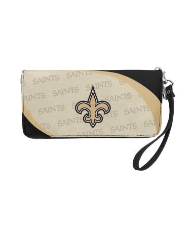 Littlearth womens NFL New Orleans Saints Curve Zip Organizer Wallet, Team Color, 8" x 4" x 1"