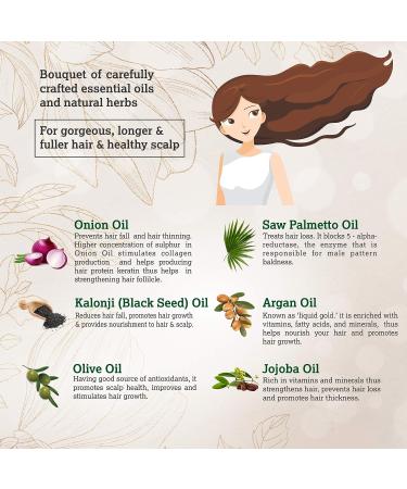 AADYA LIFE Onion Hair Care Oil 200ml - Organic Oil for Hair Growth with Saw Palmetto, Black Seed & Argan Oil - Promotes Gorgeous, Healthy, Shiny Hair - 6.76 Fl Oz - Buy Online on GoSupps.com