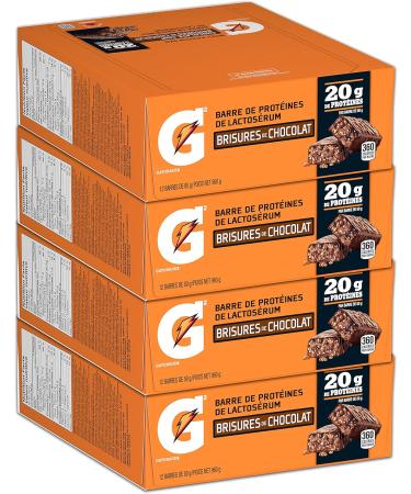 Gatorade Whey Protein Bar - Chocolate Chip Multi-Pack 12 Bars 960 g (Pack of 4) - Buy Online on GoSupps.com
