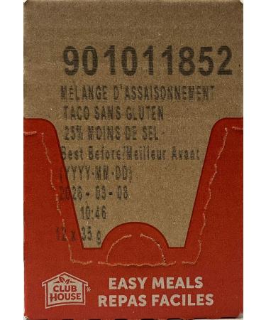 Club House Dry Sauce/Seasoning/Marinade Mix Taco Less Salt 35g Case Pack 12 Count - Buy Online on GoSupps.com