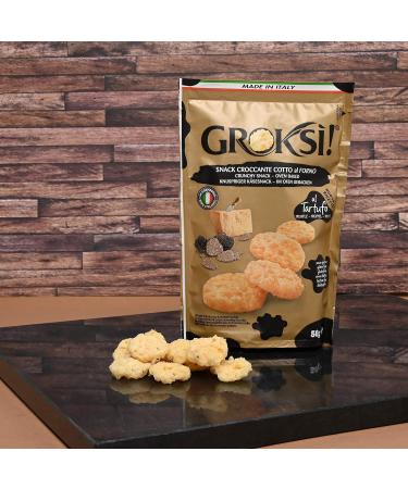 Groksi! Truffle Cheese Snack (50g) | Lactose-Free Gluten-Free Low-Carb Italian Cheese Cracker | Protein Snack - Buy Online on GoSupps.com