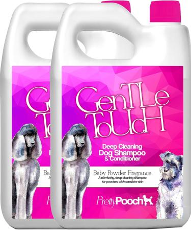 Pretty PoOch Gentle Touch Shampoo & Conditioner for Dogs | Non-Itchy Deep Cleaning for Sensitive Skin | 4L Baby Powder Fragrance - Buy Online on GoSupps.com
