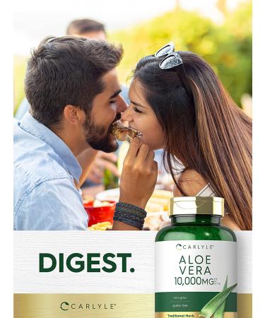 Aloe Vera Capsules 10,000mg | 300 Softgel Pills | Non-GMO & Gluten-Free Supplement by Carlyle - Buy Online on GoSupps.com