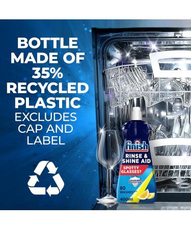 Finish Dishwasher Rinse & Shine Aid - Lemon - 400ml - For Drier Glasses and Spot Prevention - Buy Online on GoSupps.com