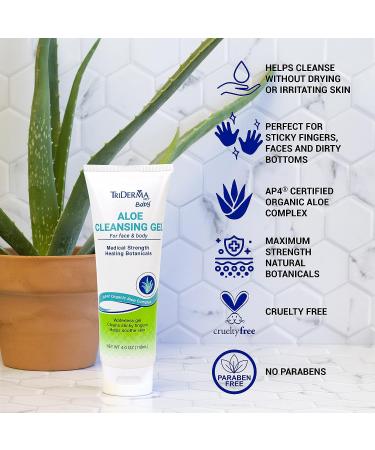TriDerma Baby Aloe Cleansing Gel for Face and Body - 4 oz - Buy Online on GoSupps.com