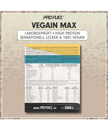 Vegain Max Lean Muscle Mass Gainer - 2x3kg Chocolate & Vanilla Mix - High Protein (30%) & Complex Carbs - Vegan Lactose-Free No Maltodextrin - Buy Online on GoSupps.com