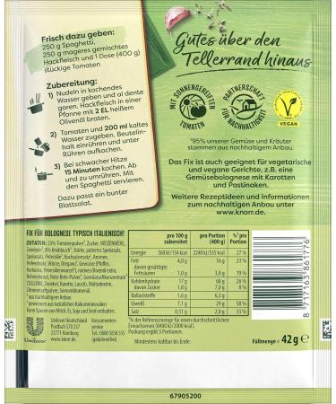 Knorr Bolognese Mixture 42g - Authentic Italian Flavor for Delicious Noodles No Additives - International Shipping Available - Buy Online on GoSupps.com