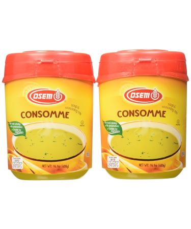Osem Chicken Consumme Powder - Instant Clear Chicken-Flavored Soup for Chicken Stock, Soups, Seasoning & Bouillon, Parve, 14.1 ounce (Pack of 4) Chicken 14.1 Ounce (Pack of 4)