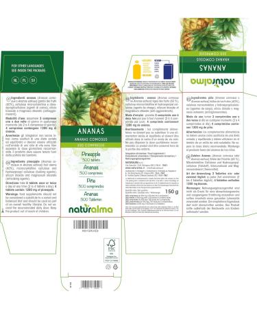 Pineapple Fruit Stems NATURALMA | 150g - 300 Tablets | Food Supplement - Natural & Vegan - Buy Online on GoSupps.com