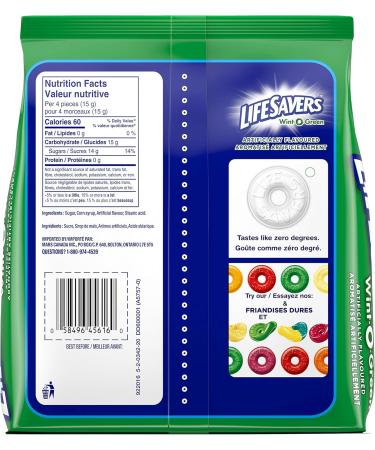 LIFE SAVERS Wint O Green Individually Wrapped Candy Mints Sharing Bag 411g Wintergreen 411 g (Pack of 1) - Buy Online on GoSupps.com