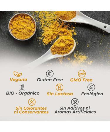 Turmeric and black pepper | 120 Capsules. Anti-inflammatory and natural antioxidant. High concentration BIO ingredients (Curcumin+Piperine) Natural No Additives Max Dose 1425 mg - Buy Online on GoSupps.com