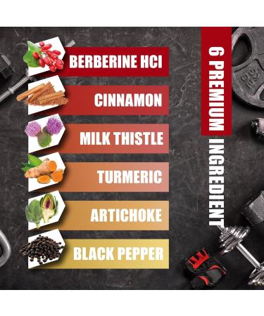 2 Pack Berberine HCl- Plus Ceylon Cinnamon Turmeric Milk Thistle Artichoke Black Pepper Berberine HCI Root Supplements Pills - Immune System - Buy Online on GoSupps.com