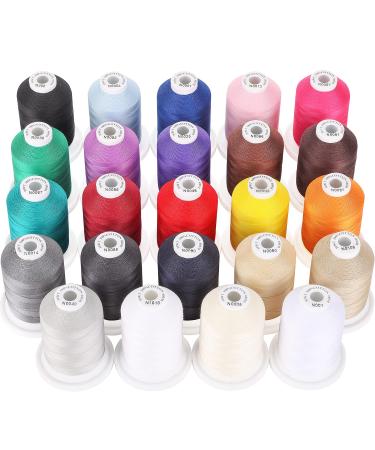 New brothread - 2 Huge Spools 5000M Each Polyester Embroidery Machine Thread  40WT for Commercial and Domestic Machines - White White-001