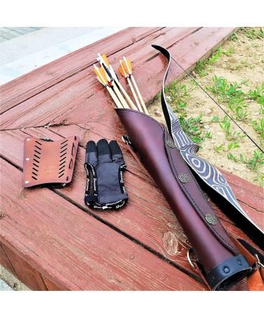 Deerseeker Archery Glove Finger Tab - Three Finger Guard for Recurve Bow, Traditional Bow - Medium Brown - Buy Online on GoSupps.com