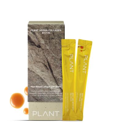 RAWGAPLANT Vegan Collagen with Biotin (10.58oz 15 Sticks) - Plant-Based Low-Molecule Collagen Supplement Liquid Lemon Flavor.