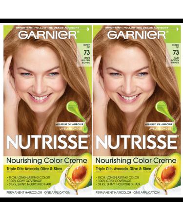 Garnier Hair Color Nutrisse Nourishing Creme 73 Dark Golden Blonde (Honey Dip) Permanent Hair Dye 2 Count (Packaging May Vary)