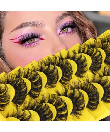 False Eyelashes Fluffy Russian Strip Lashes Wispy Eyelashes Natural Look Lashes D Curl 9 Styles Mixed Faux Mink Lashes Multipack D Curl Lashes