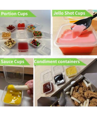 RIKICACA 4oz 200 Pack Small Plastic Containers with Lids - Jello Shot & Portion Cups for Food - Disposable Condiment Containers (Square) - Buy Online on GoSupps.com