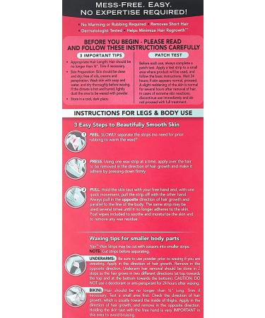 Nair Ready-Strips Hair Remover for Legs & Body - 40 Wax Strips + 6 Post Wipes - Buy Online on GoSupps.com