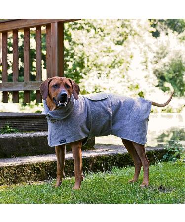 CANICOAT Dog Bathrobe Lavari - 100% Cotton Oeko-TEX Certified Towel Bathrobe - Size 9 Light Grey - Ideal for International Shipping - Buy Online on GoSupps.com