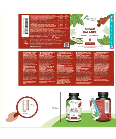 GLYCEMIA Complex | 120 Capsules (4 MONTHS) | Chrome Lynside Cinnamon Gymnema sylvestris and Bitter Melon | Regulate Sugar Content* | No Additives & VEGAN | Vegavero  - Buy Online on GoSupps.com