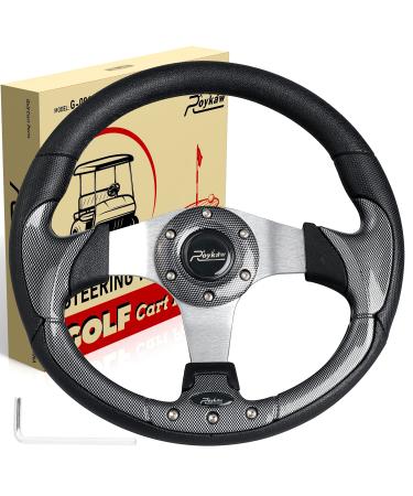 Roykaw Golf Cart Steering Wheel or Hub Adapter for EZGO Club Car Yamaha Style 2 Black