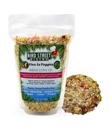 Bird Street Bistro Parrot Food - Parakeet Food - Cockatiel Food - Bird Food - Cooks in 3-15 min w/ Natural & Organic Grains - Legumes - Non-GMO Fruits, Vegetables, & Healthy Spices Viva La Veggies 1.5 Pound (Pack of 1)