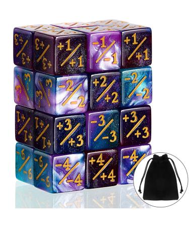 24 Pieces Dice Counters Token Dice D6 Dice Cube Loyalty Counter Dice Compatible with MTG CCG Card Gaming Accessory 2 Styles