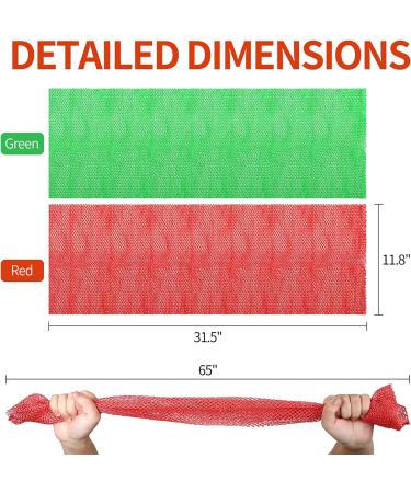 AbuQ 2 Piece African Exfoliating Net Sponge Set - Pink/Green | Smoother Skin, Daily Use | Ghana Sapos Scrubbing Washcloth - Buy Online on GoSupps.com