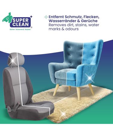 Super Clean Upholstery & Carpet Deep Cleaner Concentrate | 500ml + 2 Sponges | Perfect for All Upholstery Carpet Car Seats & Sofas - Buy Online on GoSupps.com