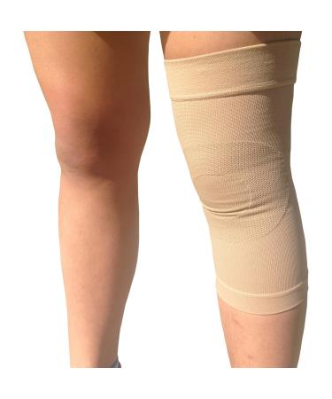 BeVisible Sports Knee Compression Sleeve - XL Beige for Men & Women | Best Support & Comfort - Buy Online on GoSupps.com