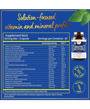 Bariatric Multivitamin with Iron - 45mg Iron Easy to Swallow One a Day Bariatric Vitamins for Women and Men - Gastric Bypass Gastric Sleeve Recovery Vitamin Multivitamins - 30 Caps 30 Count (Pack of 1) - Buy Online on GoSupps.com