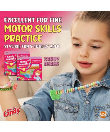 Girls Candy Jewellery Making Kit - Create Your Own Candy Necklace & Bracelet | 80g Candy Sweets | SOL 2pk Kit with Sticker - Buy Online on GoSupps.com