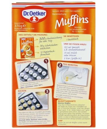 Dr. Oetker Muffins Baking Mix 370g - Classic Chocolate Muffin Mix for 12 Juicy Muffins | International Shipping - Buy Online on GoSupps.com