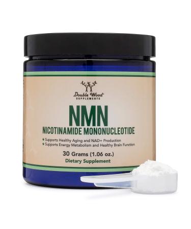 NMN Powder, 30 Grams of Stabilized Form (One Scoop Equals 1-1.6 Grams) (Nicotinamide Mononucleotide), Third Party Tested, to Boost NAD+ Like Riboside for Healthy Aging by Double Wood Supplements