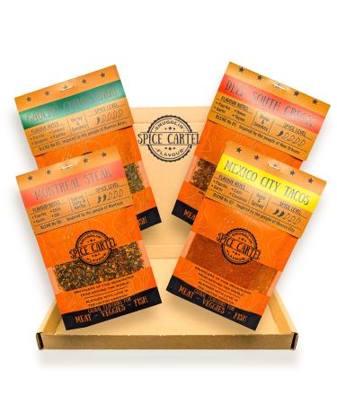 Spice Cartel Americas Collection of Artisinal Herb & Spice Blends from North & South America 4-35g Resealable Pouches